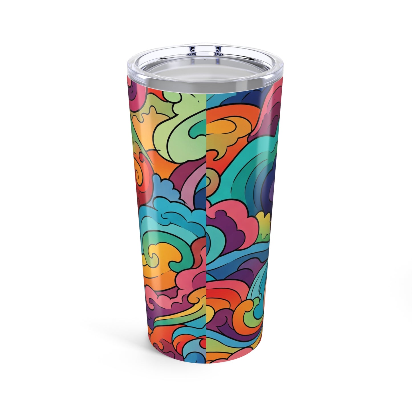 20oz Stainless Steel Tumbler With Double Wall Vacuum Insulation Spill Resistant Printed Design For Hot Beverages