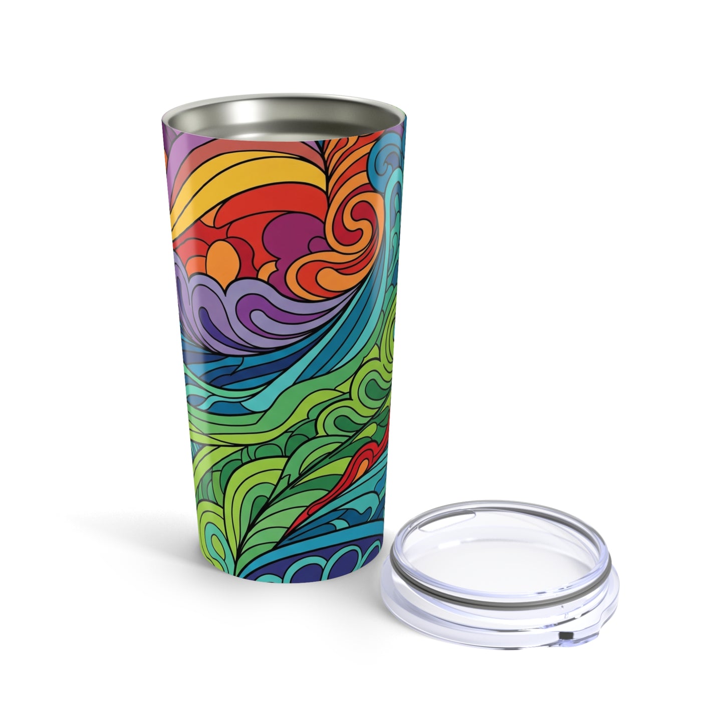 20oz Stainless Steel Travel Mug Double Wall Vacuum Insulated Spill Resistant Dishwasher Safe Keeps Beverages Hot