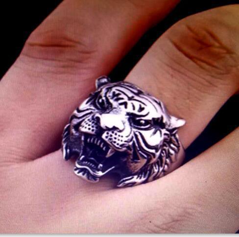 Tiger Head Zodiac Ring Titanium Steel Alloy Retro Natural Festival Jewelry Animal Ring Festival Gift For Style