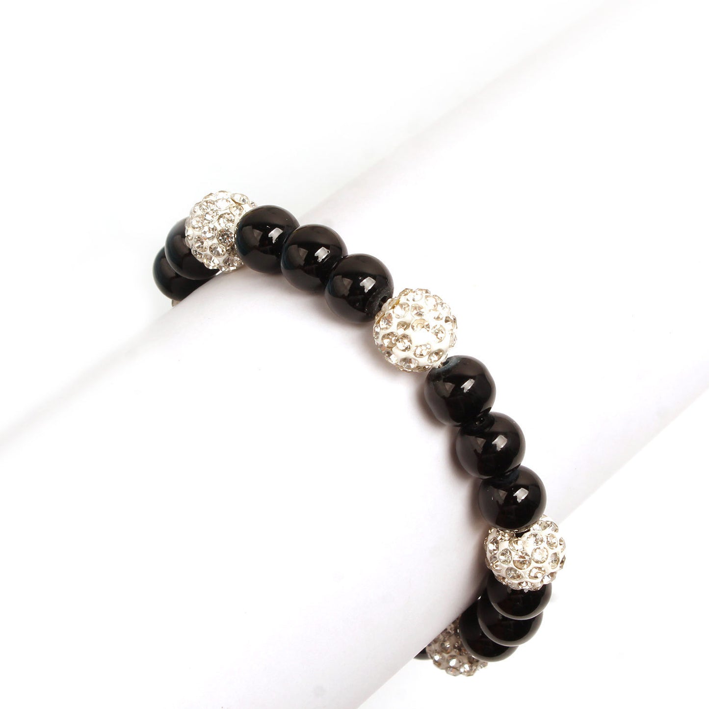 Womens Glass Pearl Pendant Bracelet Electroplated Alloy