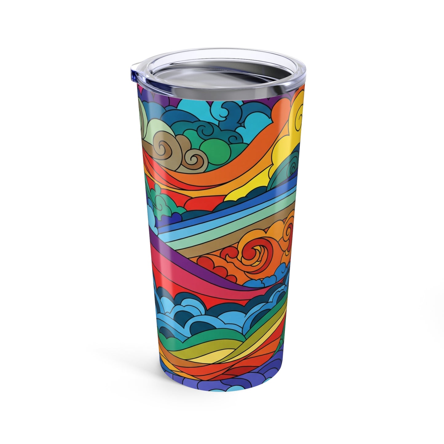 20oz Stainless Steel Printed Travel Mug Double Wall Vacuum Insulated Spill Resistant Cup For Hot And Cold Beverages
