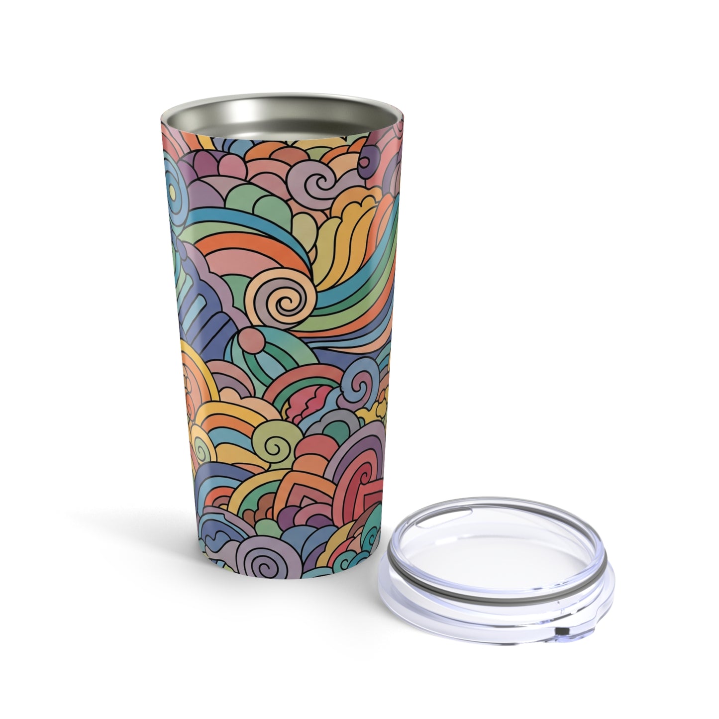 20Oz Stainless Steel Tumbler With Printed Design Double Wall Vacuum Insulated Spill Resistant Travel Mug