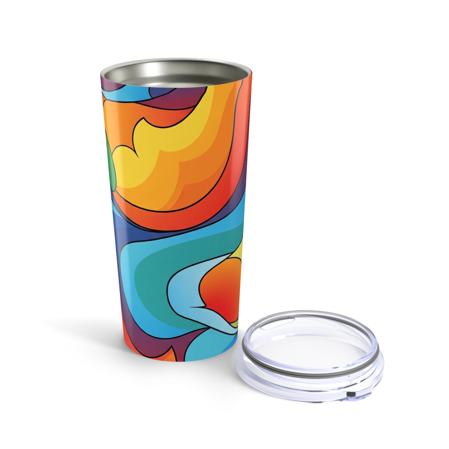 20oz Stainless Steel Tumbler With Printed Design Travel Mug Double Wall Vacuum Insulated Beverage Cup Dishwasher