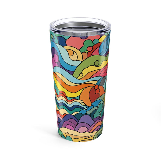 20oz Stainless Steel Travel Tumbler Double Wall Vacuum Insulated Leak Proof Printed Design Beverage Mug With Lid