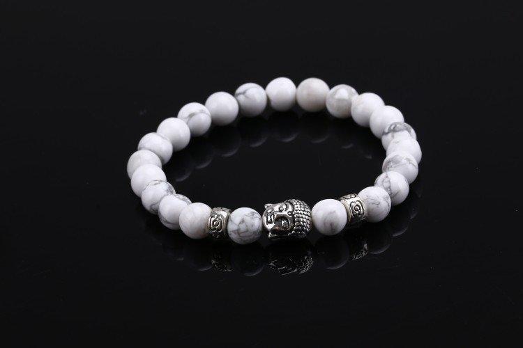 Unisex Lava Stone Bracelet Buddha Head Ethnic Bead Peaceful Warrior Alloy Plated Jewelry Ethnic Style Bead Art
