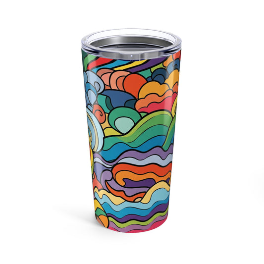 20oz Stainless Steel Tumbler With Printed Design Double Wall Vacuum Insulation Spill Proof Travel Mug