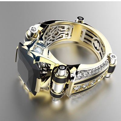 Geometric Alloy Rings For Women Hand Jewelry Electroplated Gold Statement Rings With Unique Design Modern Style