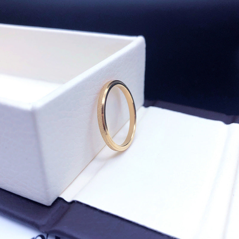 Women's 14k Gold Plated Titanium Steel Ring Minimalist Dainty Band Versatile Fashion Jewelry Style Style Women