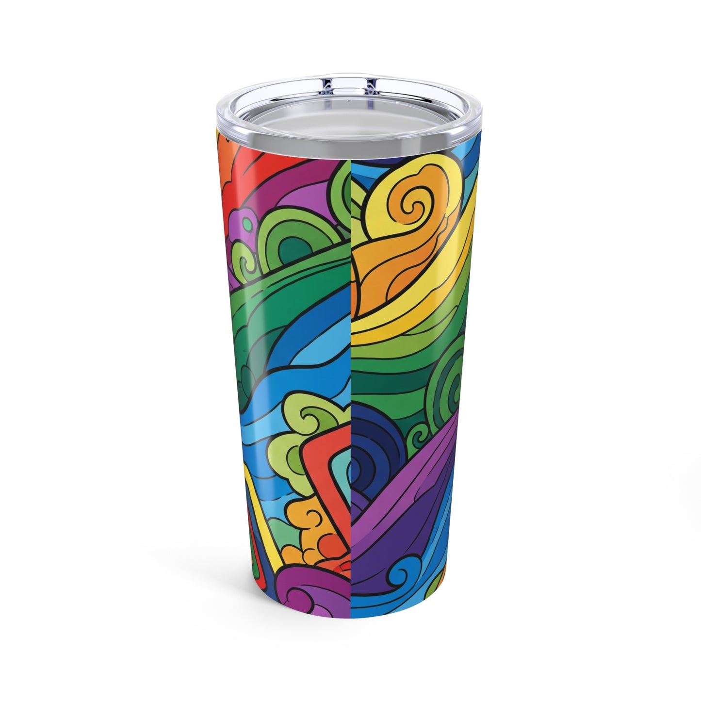 20 Oz Stainless Steel Tumbler Printed Design Double Wall Vacuum Insulation Spill Resistant Durable Hot Cold Drinks