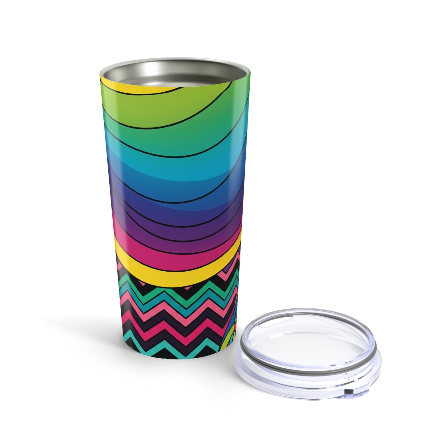 20oz Stainless Steel Tumbler With Double Wall Vacuum Insulation Spill Resistant Printed Pattern For Hot Cold