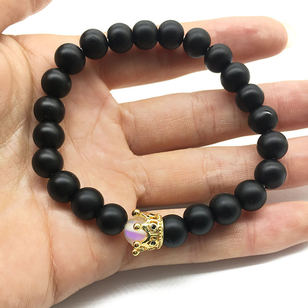 Unisex Constellation Glass Bead Bracelet 8mm Beads 19cm Length For Anniversary Gift Or Couple Opening Ceremony