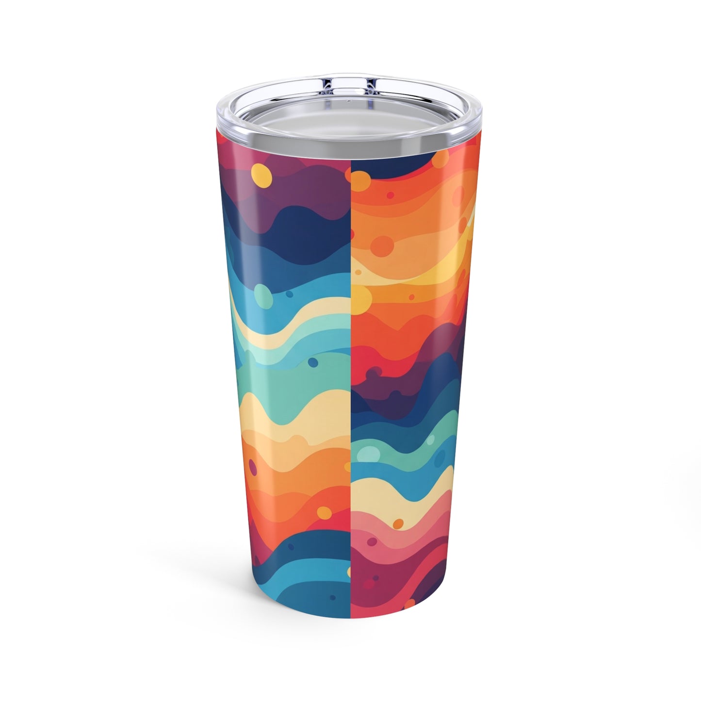 20 Ounce Stainless Steel Tumbler With Printed Design Double Wall Vacuum Insulation Spill Resistant Thermal