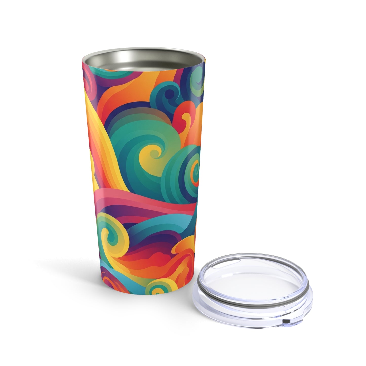20oz Stainless Steel Tumbler With Double Wall Vacuum Insulation Leak Proof Travel Mug Featuring Printed Artistic