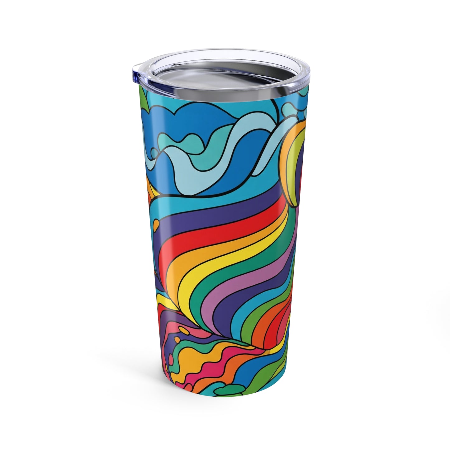 20oz Stainless Steel Graphic Tumbler With Double Wall Vacuum Insulation Spill Resistant Travel Mug For Hot And Cold