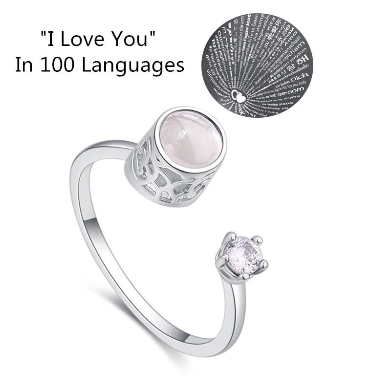 Women Projection Ring 100 Languages I Love You Copper Gift for Her Elegant Jewelry Elegant Gift for Her Lovely