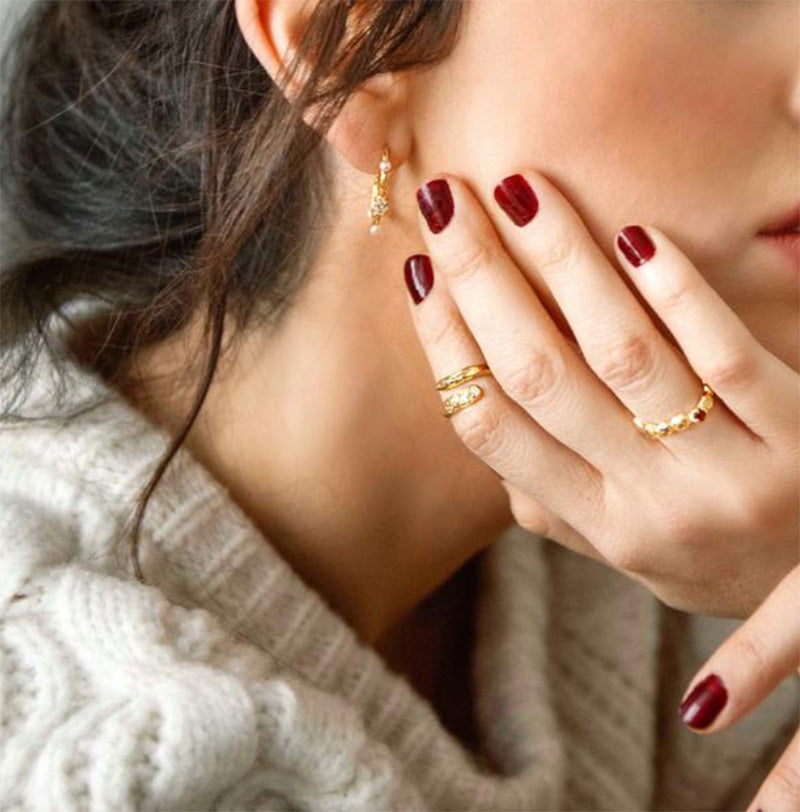 Women 18K Gold Plated Rings Crystal Inlaid Zirconia Gemstone Brass Copper Base Elegant Fashion Jewelry Gifts