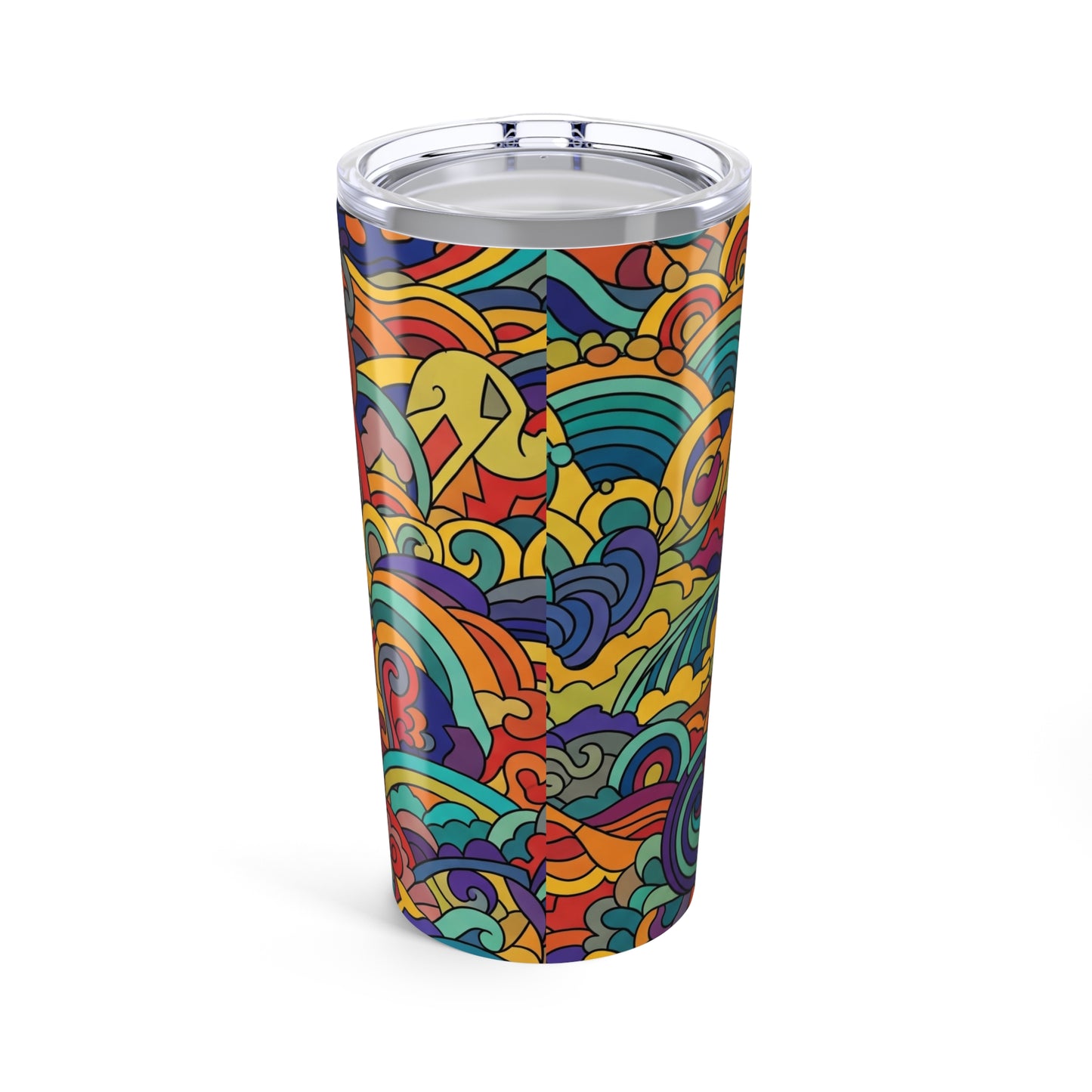 20 Oz Stainless Steel Tumbler Printed Design Double Wall Vacuum Insulation Spill Resistant Travel Coffee Mug With