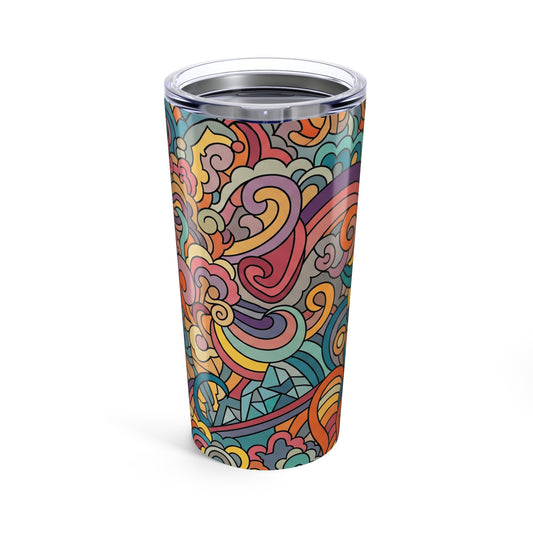 20oz Stainless Steel Printed Tumbler With Double Wall Vacuum Insulation Spill Resistant Travel Coffee Mug Drinkware