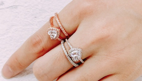 Heart Shaped Zircon Ring With Rose Gold Plating Copper Base Elegant Dainty Engagement Wedding Gift Jewelry For Her