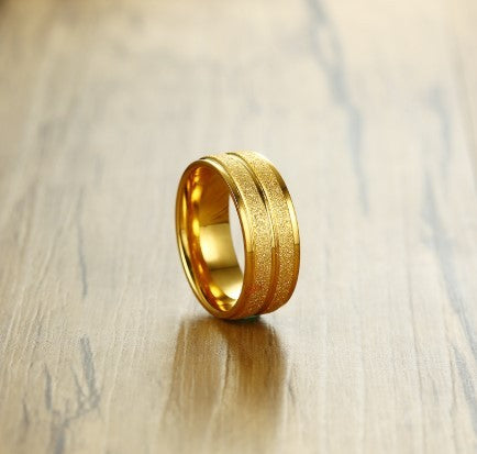 Titanium Steel Ring 8mm Wide Matte Finish Electroplated Scrub Band Unisex Fashion Accessory Durable Daily Wear