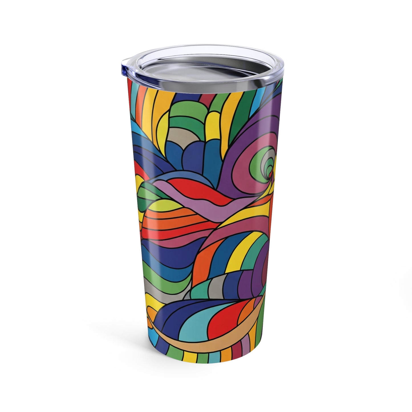 20oz Stainless Steel Tumbler With Printed Abstract Design Double Wall Vacuum Insulated Spill Resistant Coffee Mug