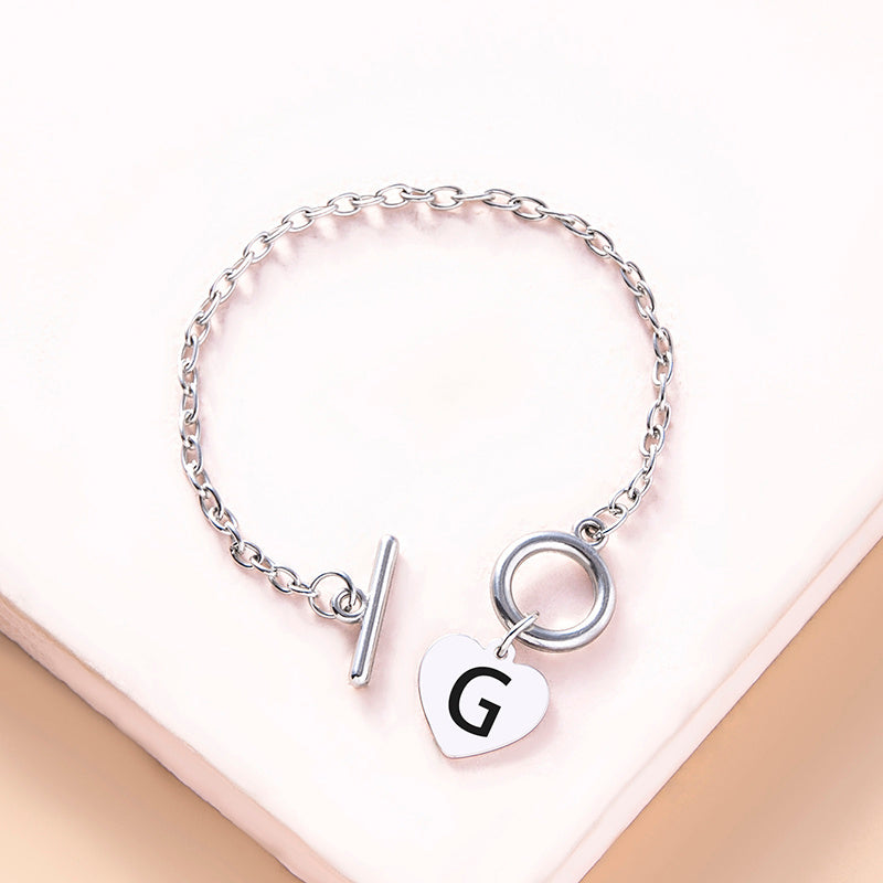 Womens Silver Stainless Steel Link Chain Bracelet With Heart Charm And Buckle Clasp Fashion Jewelry For Ladies