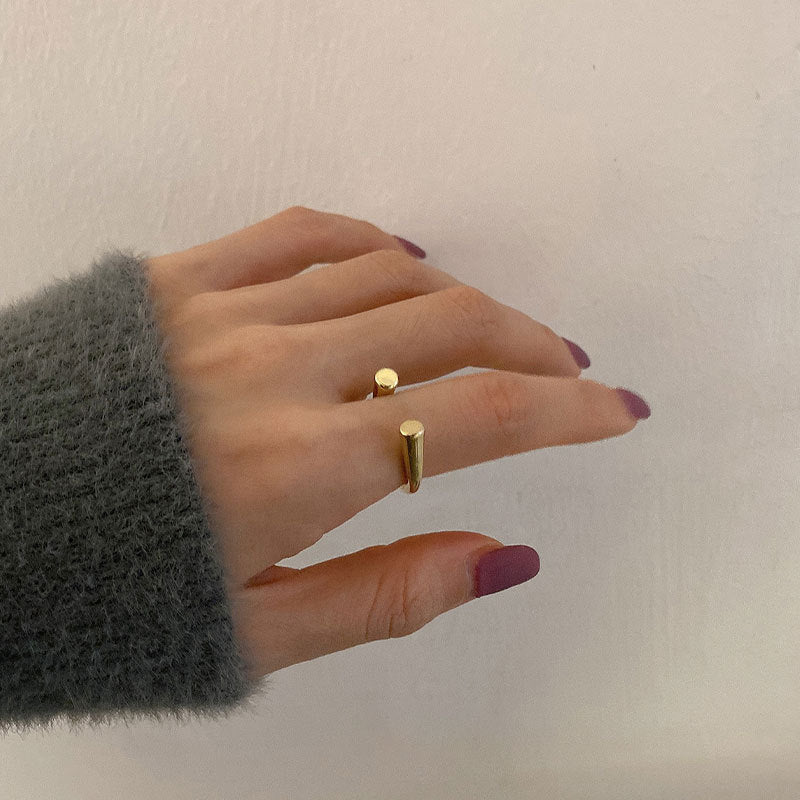 Gold Plated Adjustable Geometric Ring For Women Index Finger Jewelry Gift For Her Elegant Accessory Chic Style