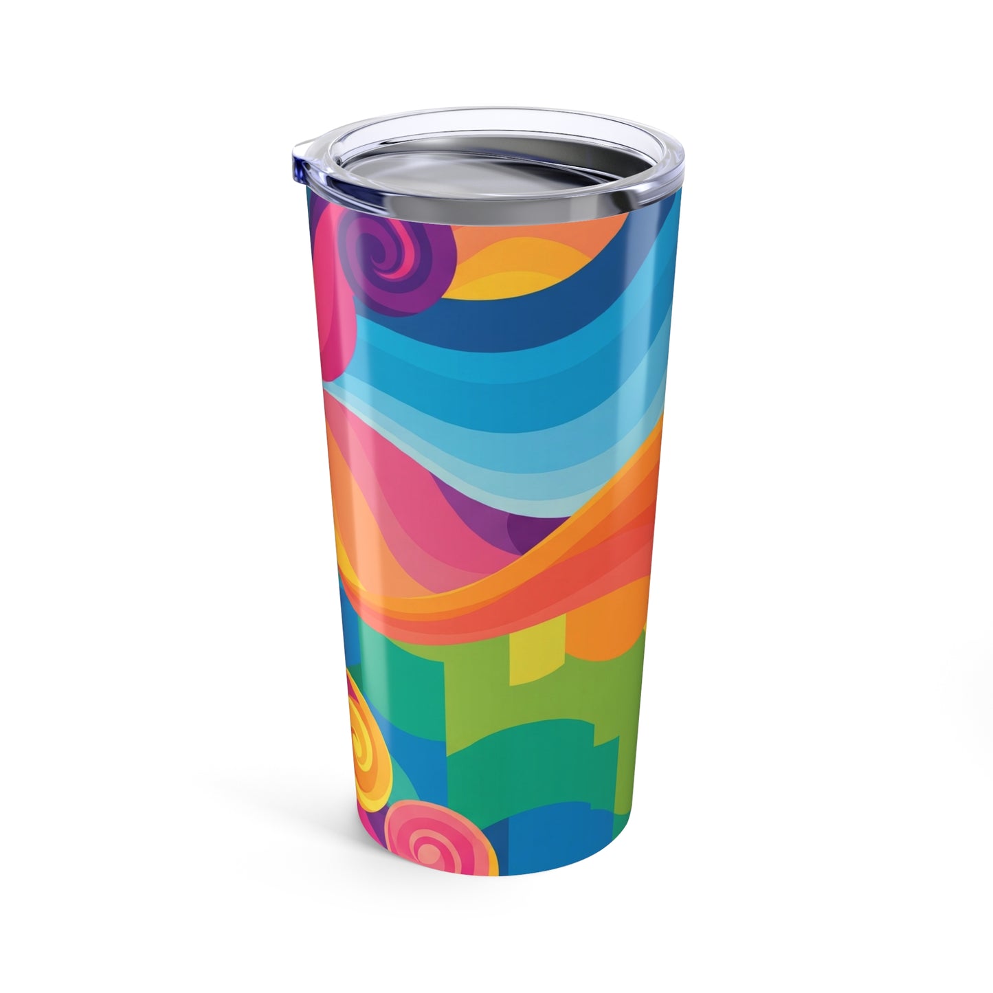 20 Oz Steel Tumbler Double Wall Vacuum Insulated Hot Cold Travel Mug Spill Resistant Printed Coffee Cup Drinkware