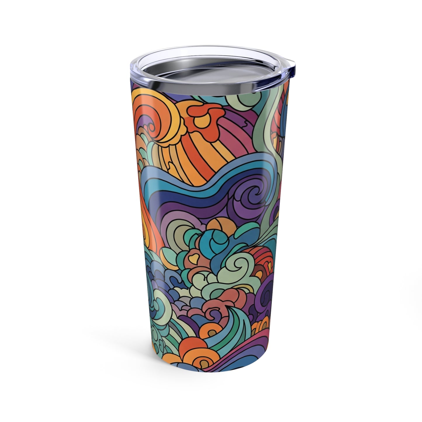 20oz Stainless Steel Printed Travel Mug With Double Wall Vacuum Insulation And Spill Resistant Lid For Beverages