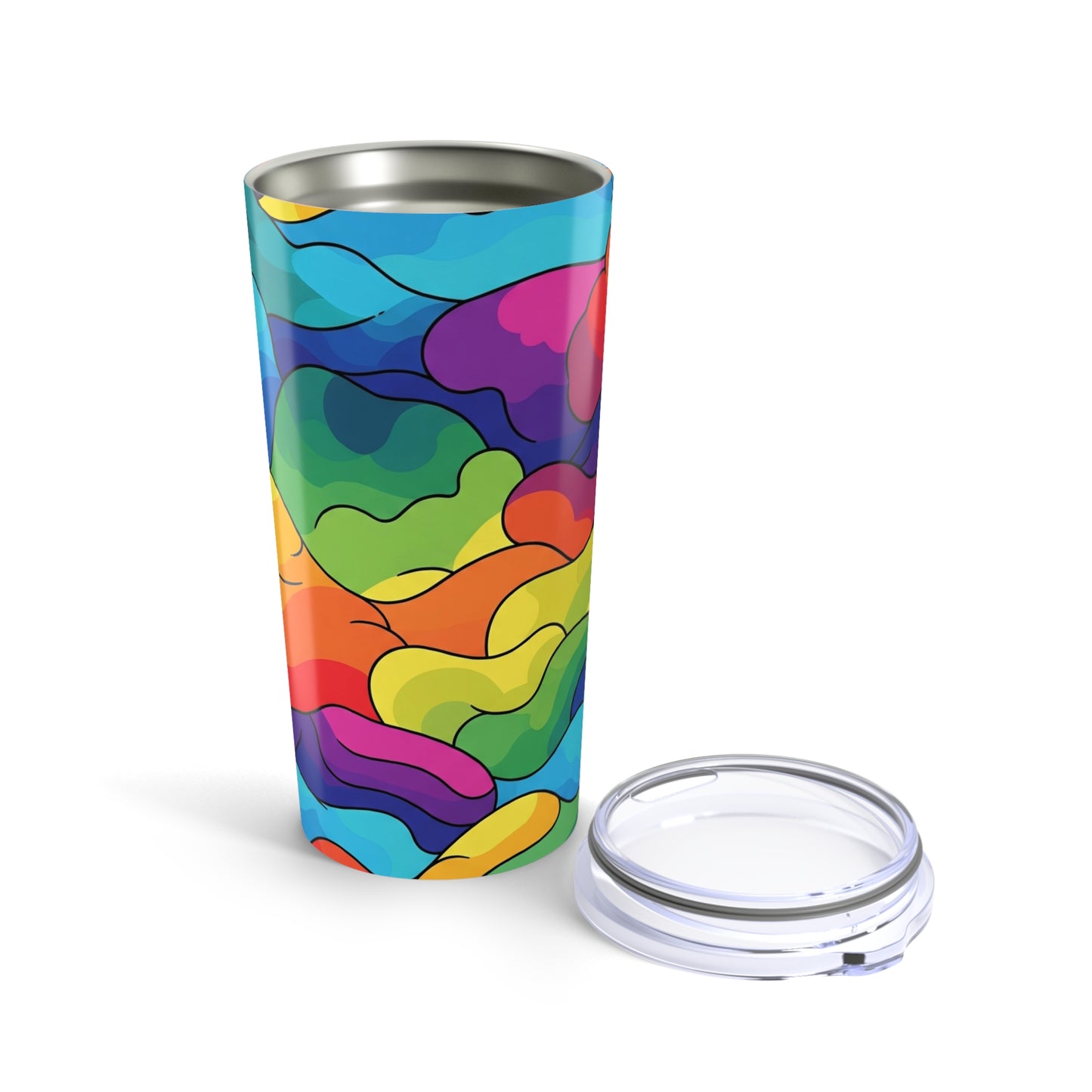 20oz Stainless Steel Tumbler With Double Wall Vacuum Insulation Leak Proof Travel Mug Printed Design For Hot Or