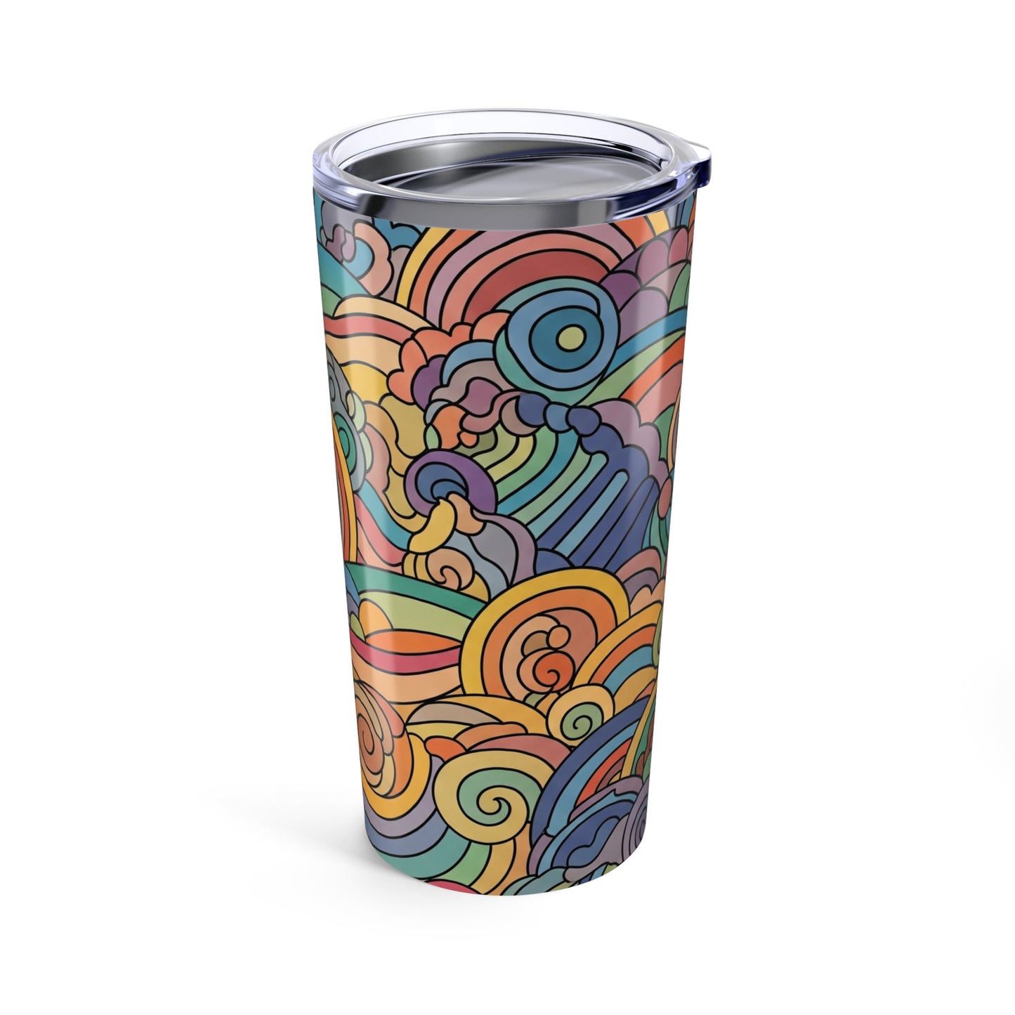 20Oz Stainless Steel Tumbler With Printed Design Double Wall Vacuum Insulated Spill Resistant Travel Mug