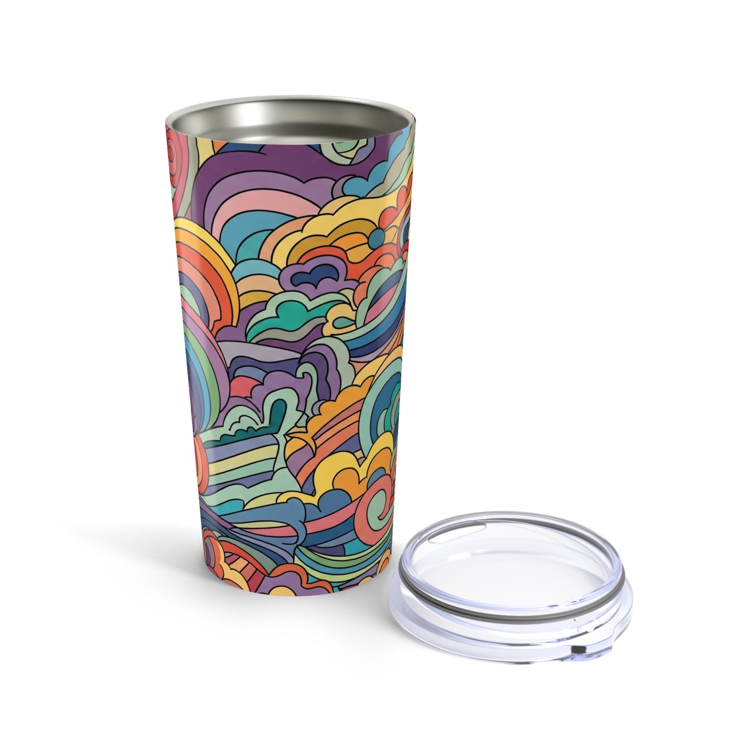 20oz Stainless Steel Tumbler With Printed Design Double Wall Vacuum Insulated Spill Resistant Durable Thermal Cup