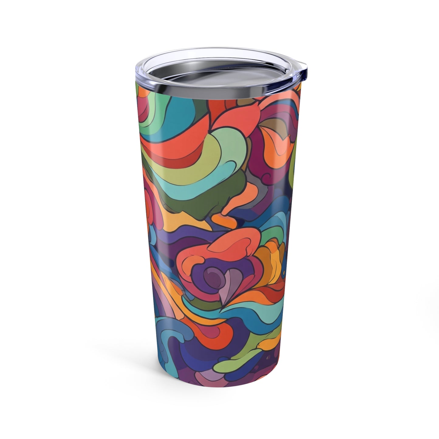 20oz Stainless Steel Print Tumbler With Double Wall Vacuum Insulation Leak Proof Construction For Hot Or Cold