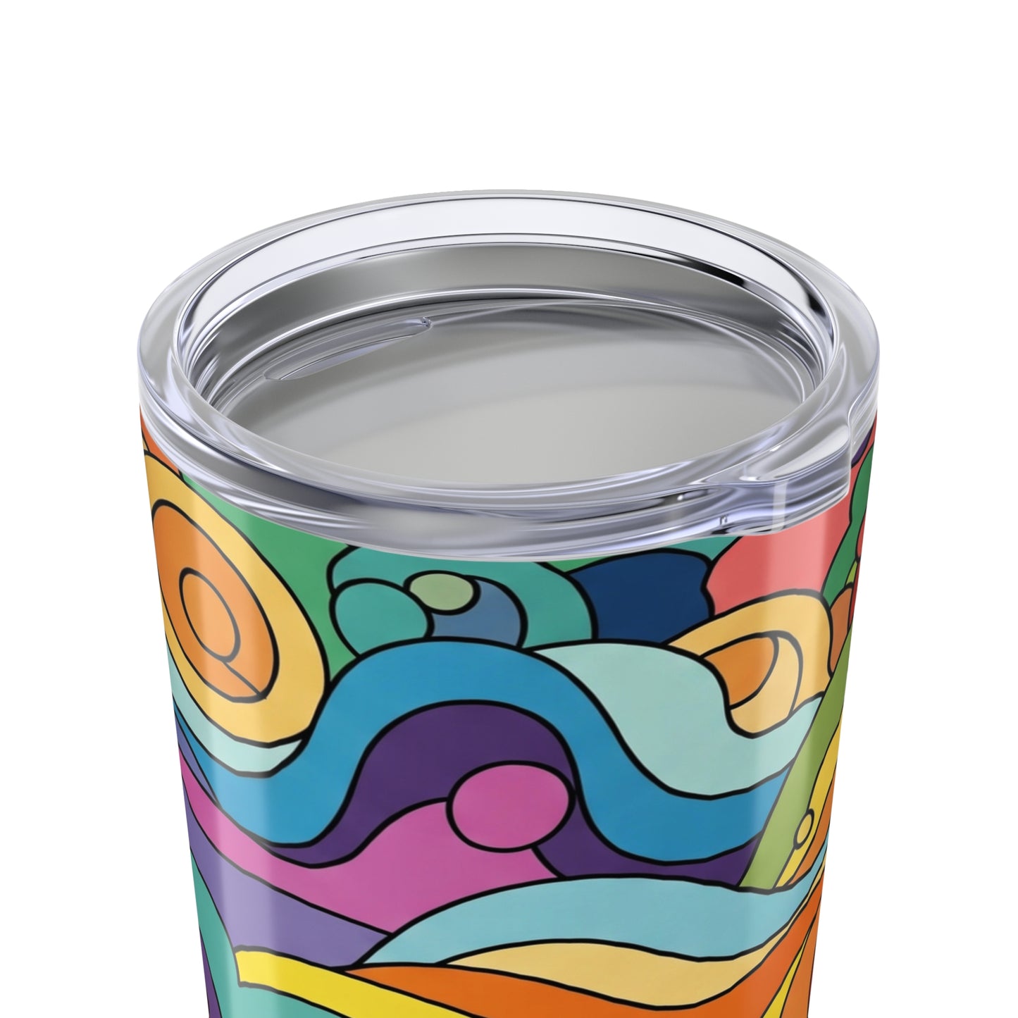 20oz Stainless Steel Travel Tumbler Double Wall Vacuum Insulated Leak Proof Printed Design Beverage Mug With Lid