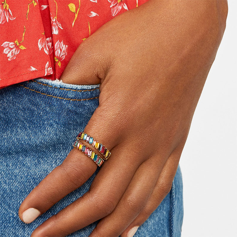 Womens Ring Cubic Zirconia Rhinestone Inlaid Alloy Fashion Jewelry Statement Ring For Women Classic Elegant Accessory