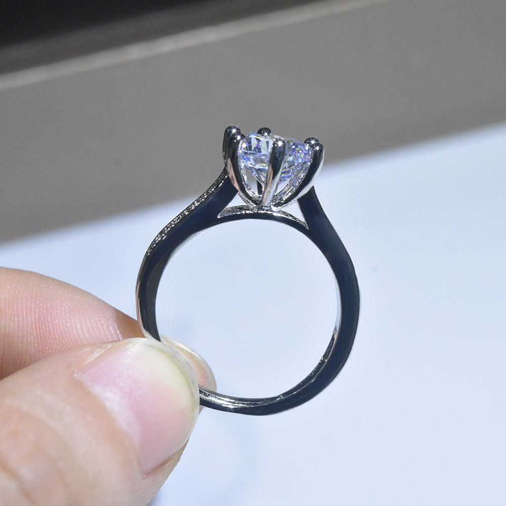 Women Adjustable Geometric Copper Ring With Sterling Silver Inlay And Simulated Diamond Accent Jewelry Gift Gem