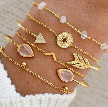 Womens Bracelet Sets Alloy Anklet Star Moon Design Romantic Jewelry For Women Girls Charm Fashion Elegant Cute