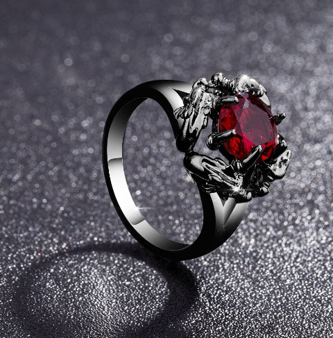 Copper Ring Electroplated Geometric Dragon Tiamat Statement Jewelry For Unique Fashion Ring Handcrafted Copper