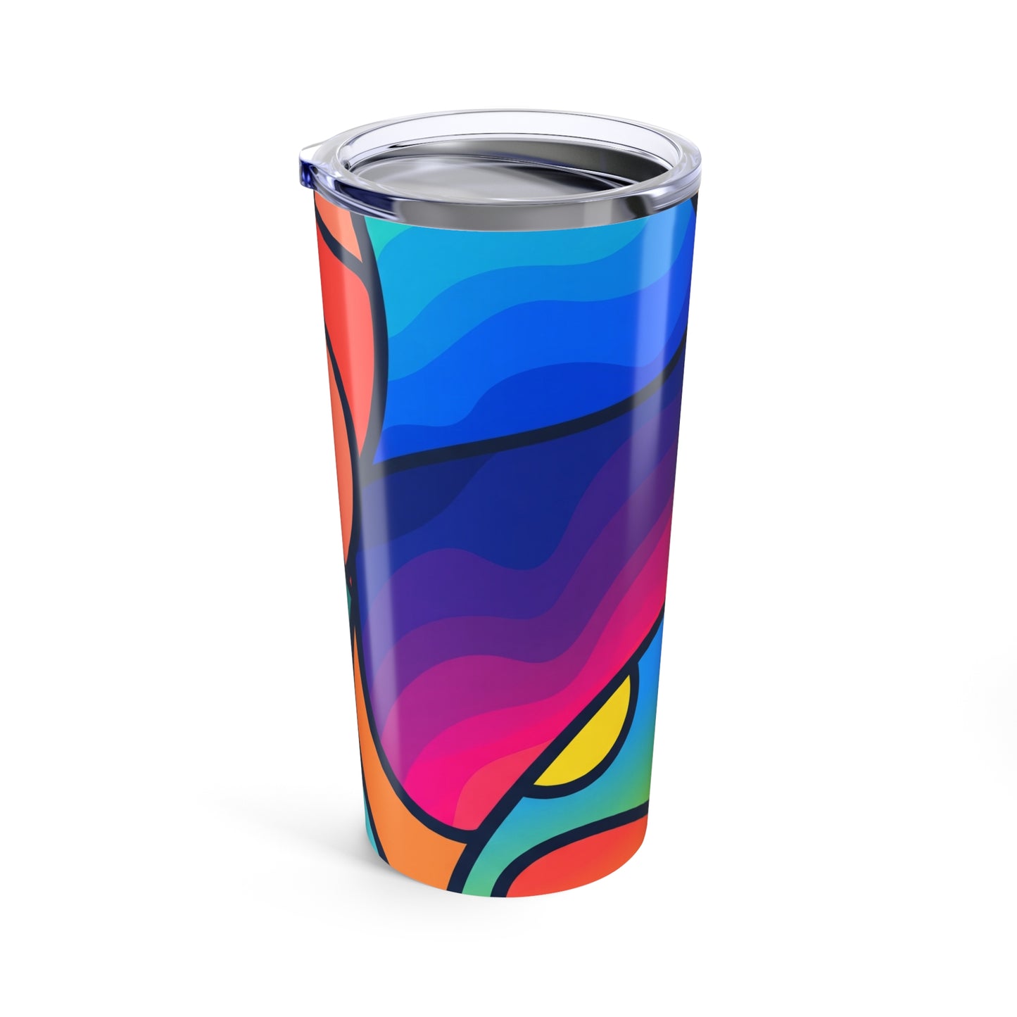 20 Oz Stainless Steel Tumbler With Unique Printed Design Double Wall Vacuum Insulation Spill Resistant Travel Mug