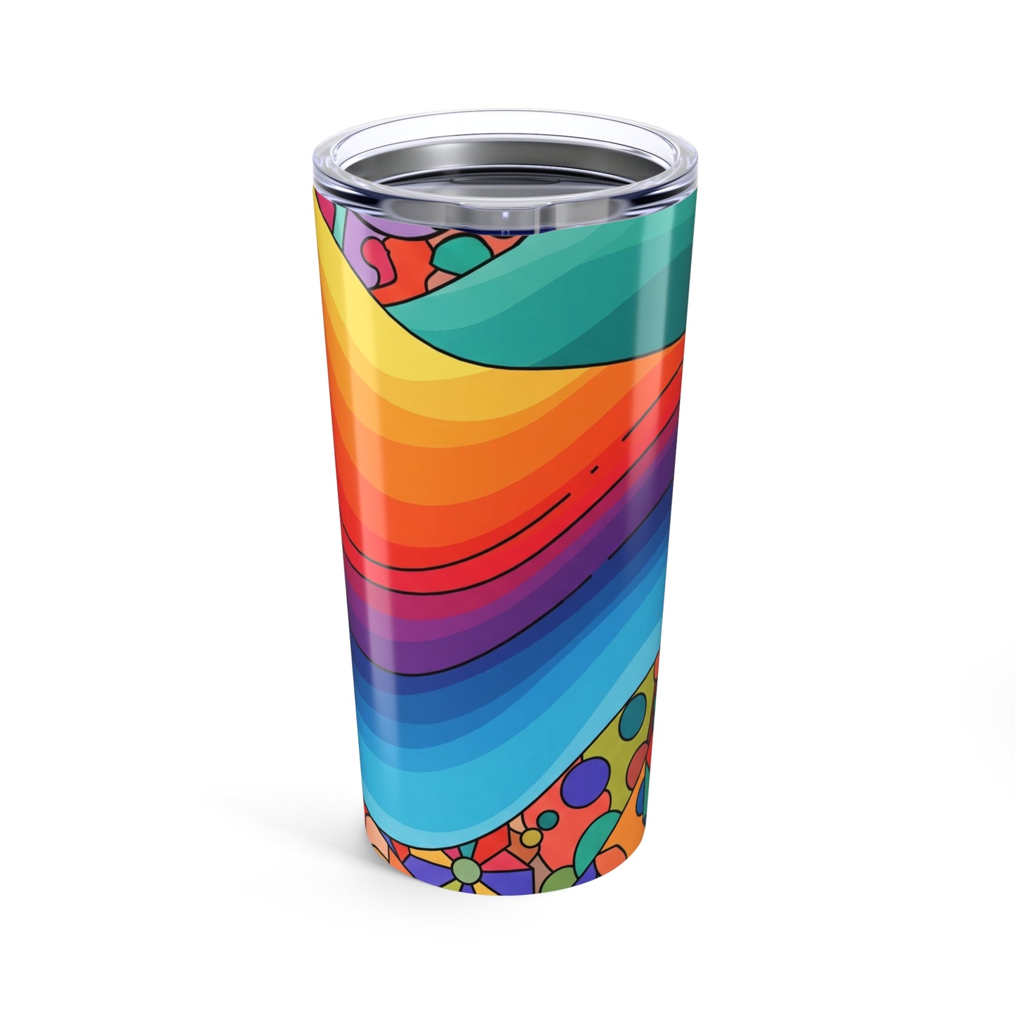 20oz Stainless Steel Tumbler With Double Wall Vacuum Insulation Printed Design Spill Resistant For Hot And Cold