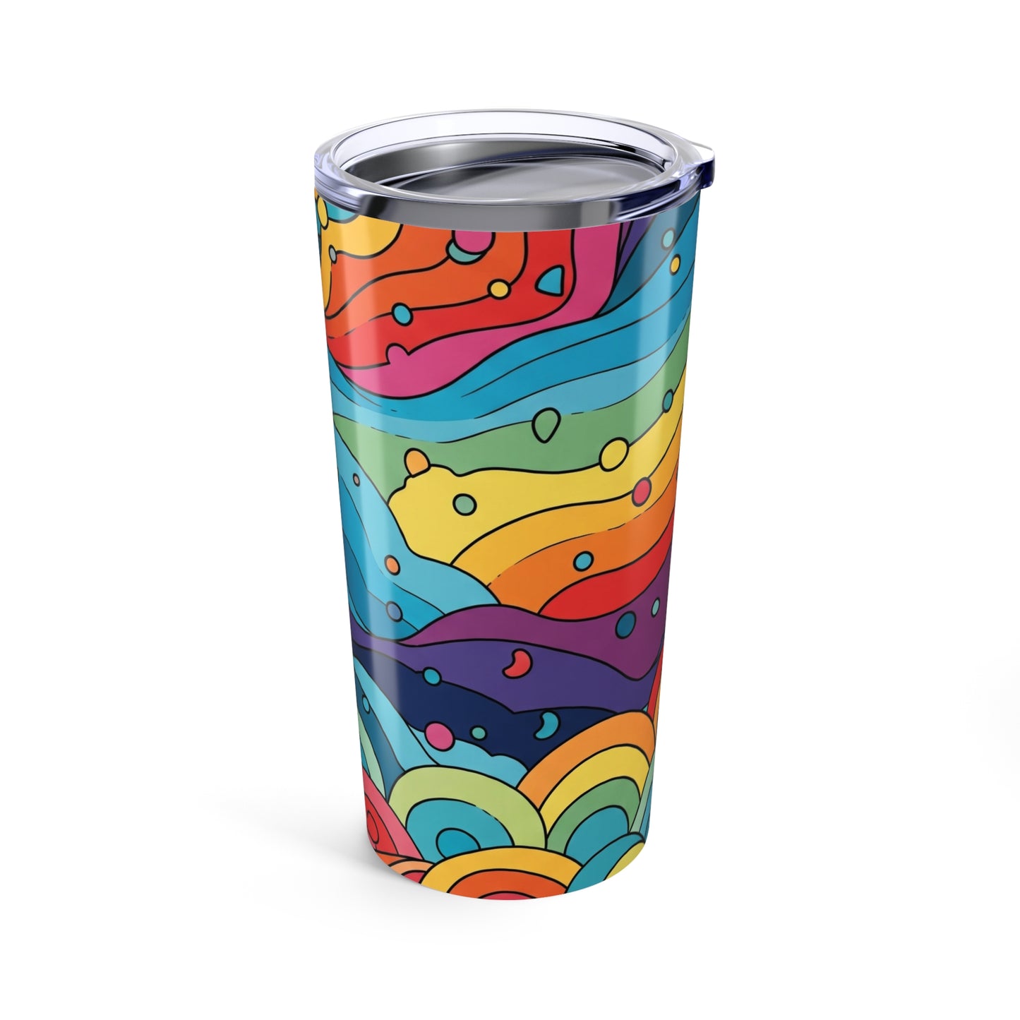 20 Oz Metal Travel Mug Printed Artwork Vacuum Insulated Leak Proof Spill Resistant BPA Free Beverage Holder Hot Or