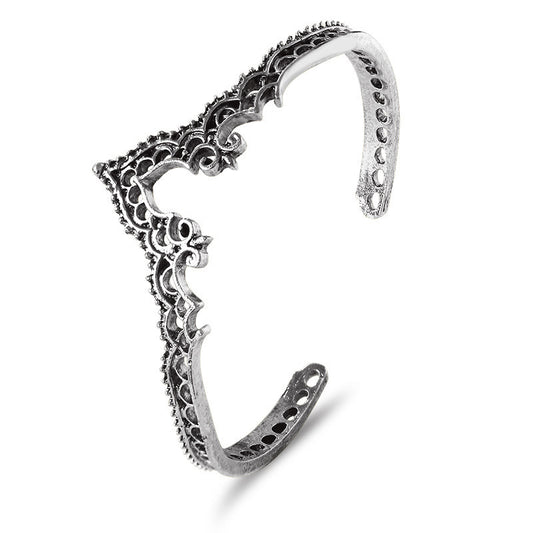 Unisex Vintage Bracelet Openwork Lace Electroplated Metal Heart Shaped Carved Design Anniversary Gifts For All