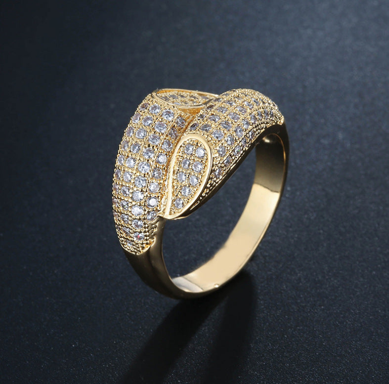 Copper Ring Unisex Geometric Jewelry Gold Plated Artificial Gemstone Electroplated Durable Everyday Wear For All