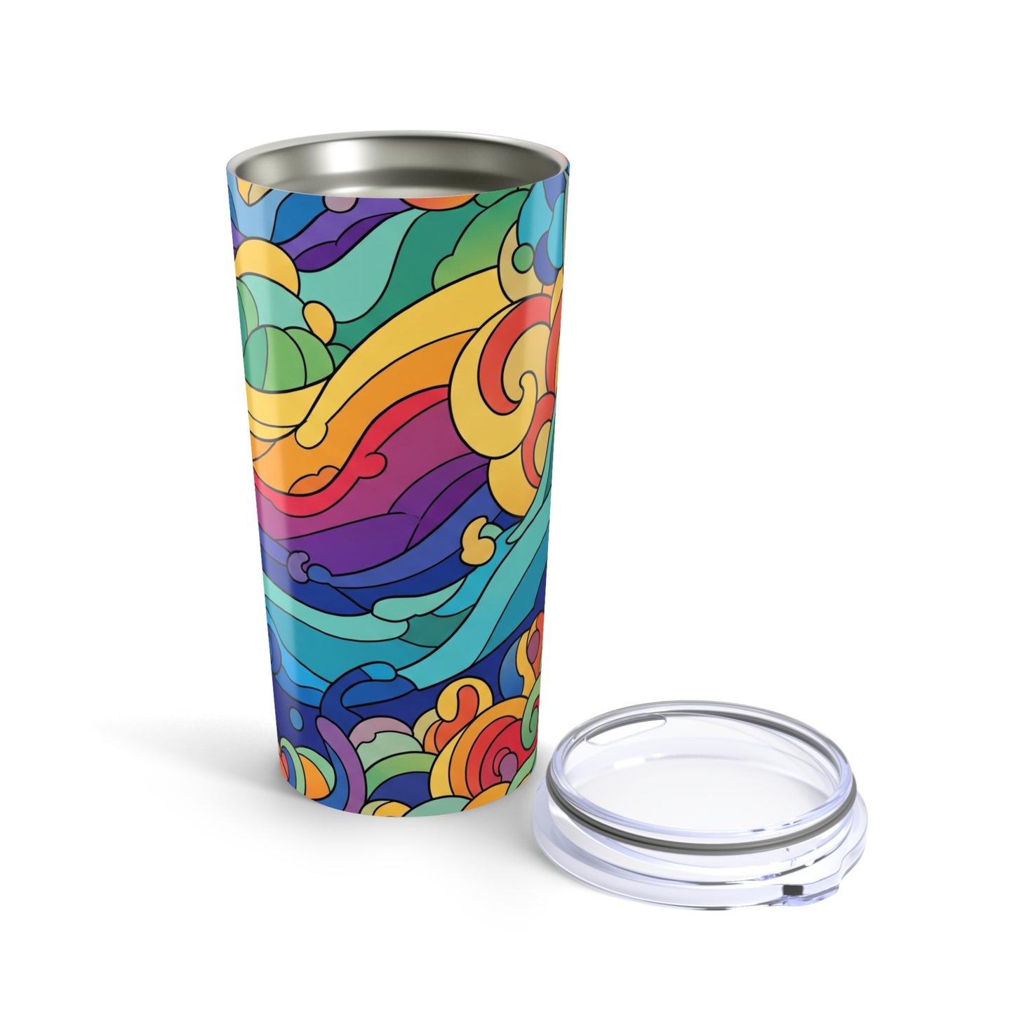 20oz Stainless Steel Travel Tumbler Featuring Printed Design Double Wall Vacuum Insulated Spill Resistant BPA Free