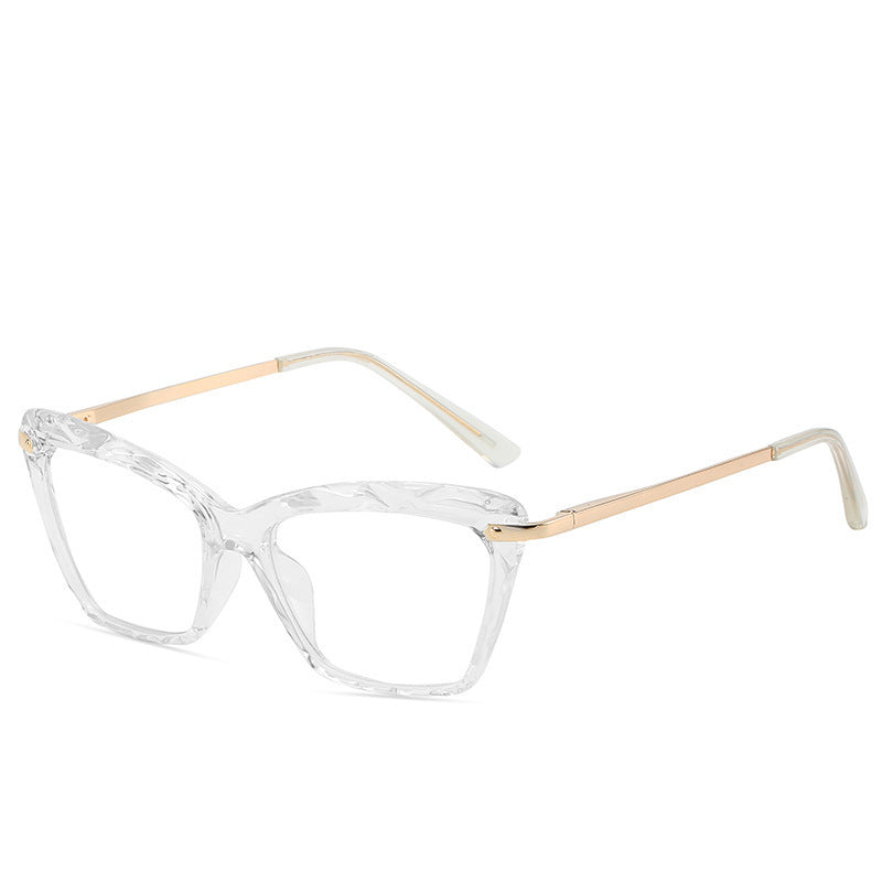 Womens Clear Lens Glasses Full Frame See Through Eyeglasses Vintage Crystal Fashion Eyewear Metal Frame Womens