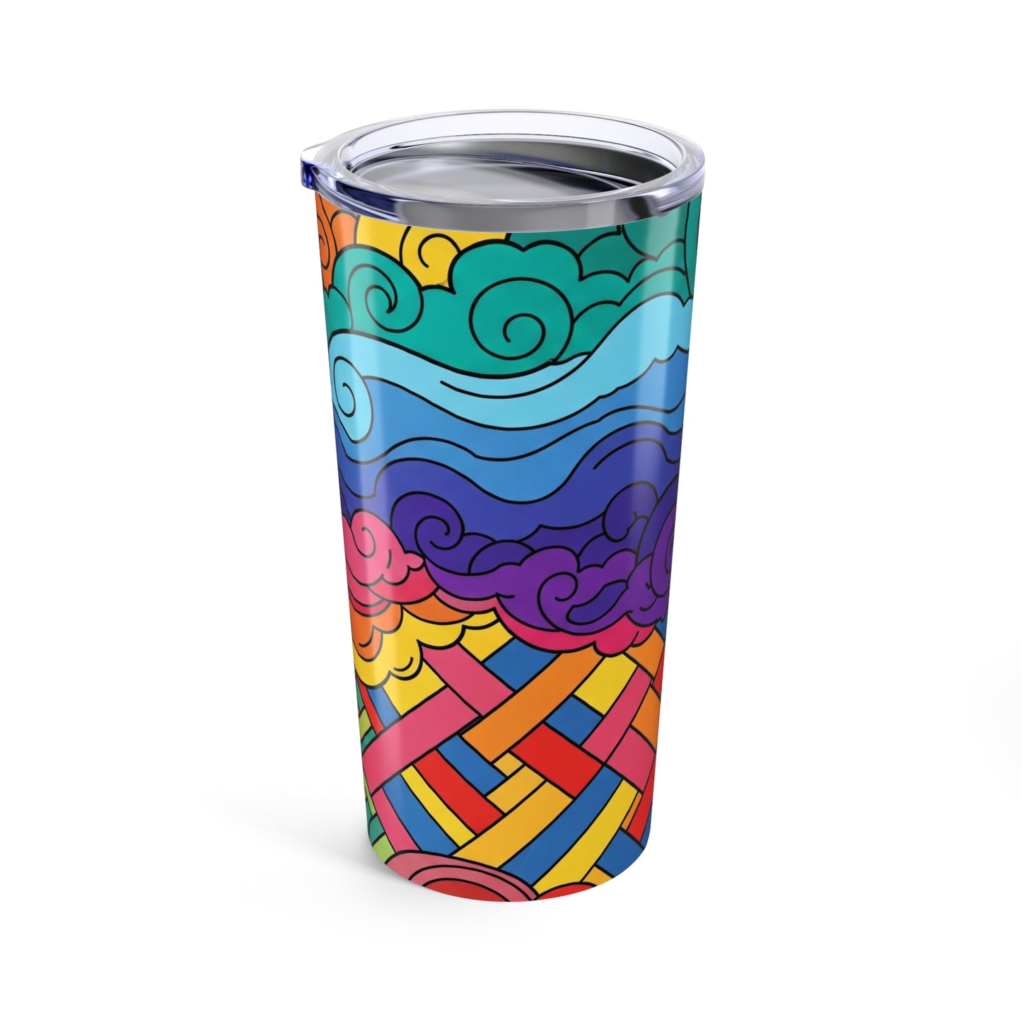 20oz Stainless Steel Printed Tumbler With Double Wall Insulation Travel Mug Spill Resistant Hot Cold Coffee Cup