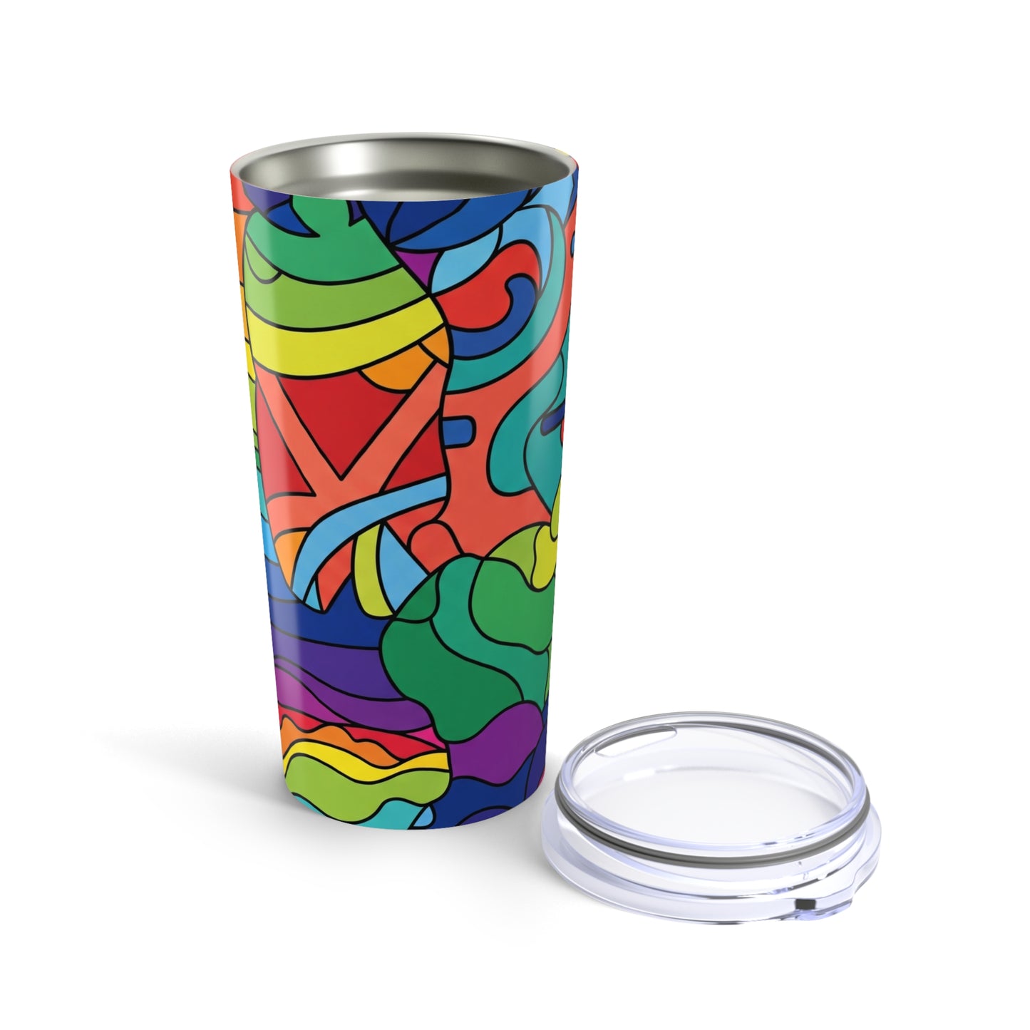 20oz Stainless Steel Tumbler Double Wall Vacuum Insulation Spill Resistant Travel Mug Printed Design Dishwasher
