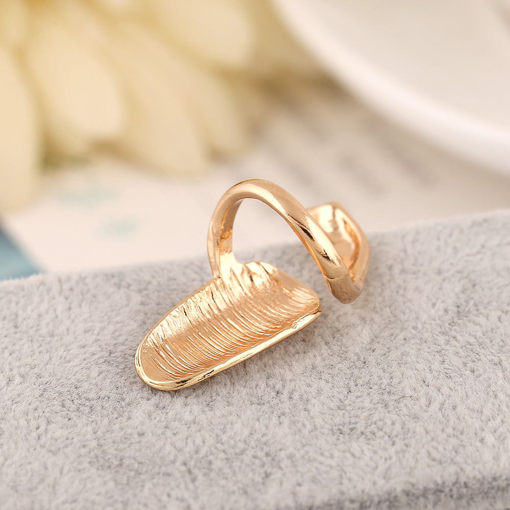 Geometric Nail Ring Zinc Alloy European Style Lightweight Individually Packed Classy Gift For Opening Ceremony