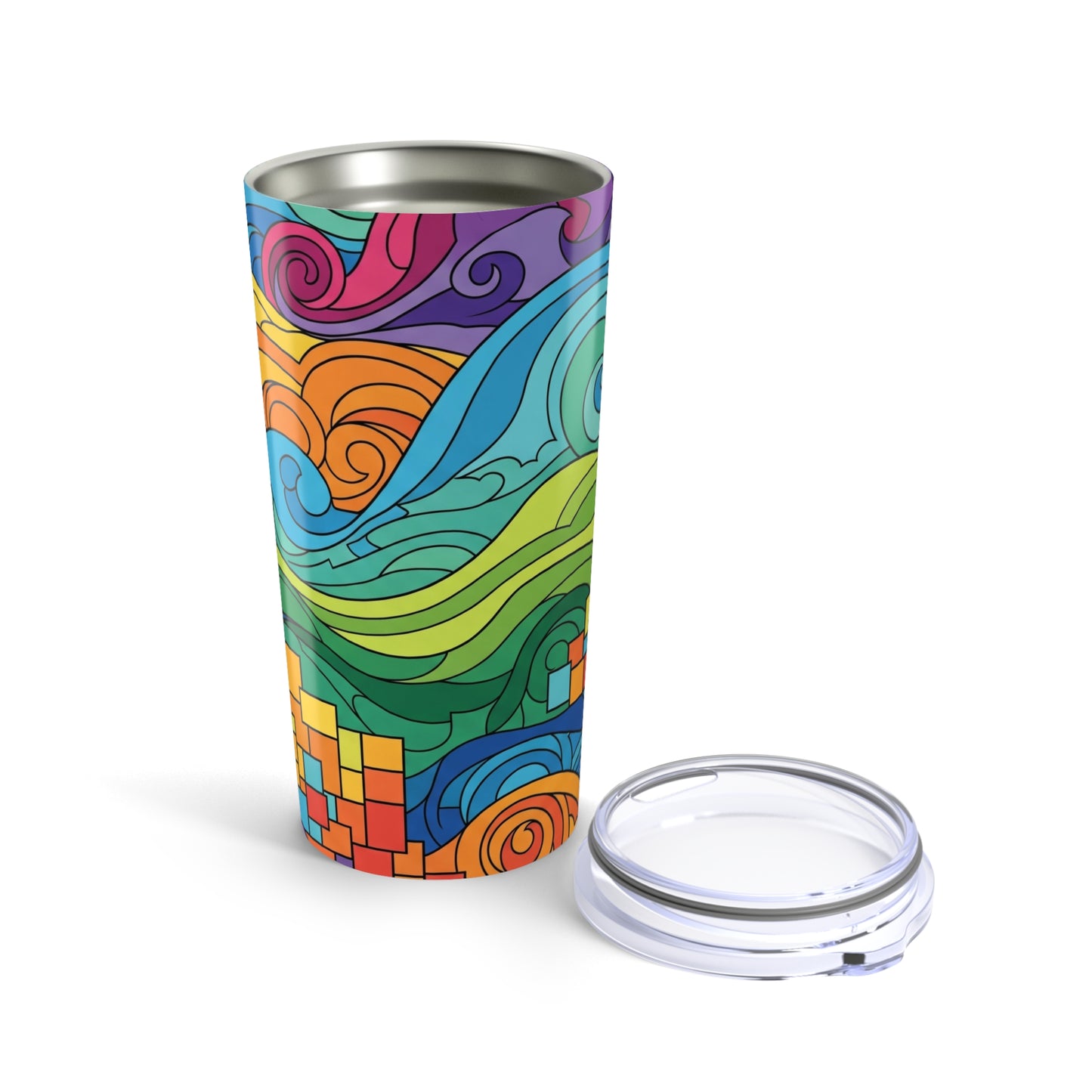 20oz Stainless Steel Tumbler With Vibrant Design Double Wall Vacuum Insulation Leak Proof Lid For Hot Or Cold