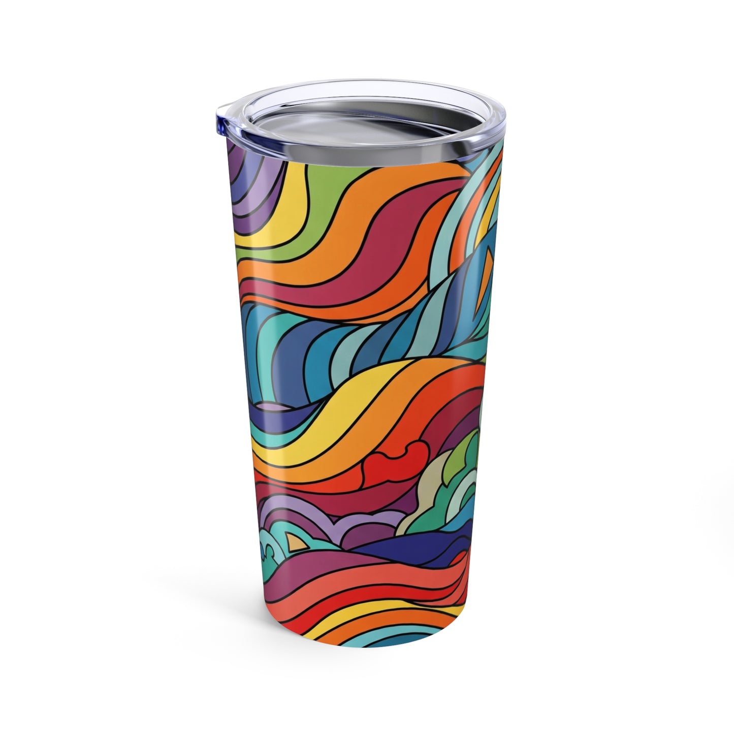 20oz Stainless Steel Travel Tumbler With Lid Double Wall Vacuum Insulated Spill Resistant BPA Free Printed Design